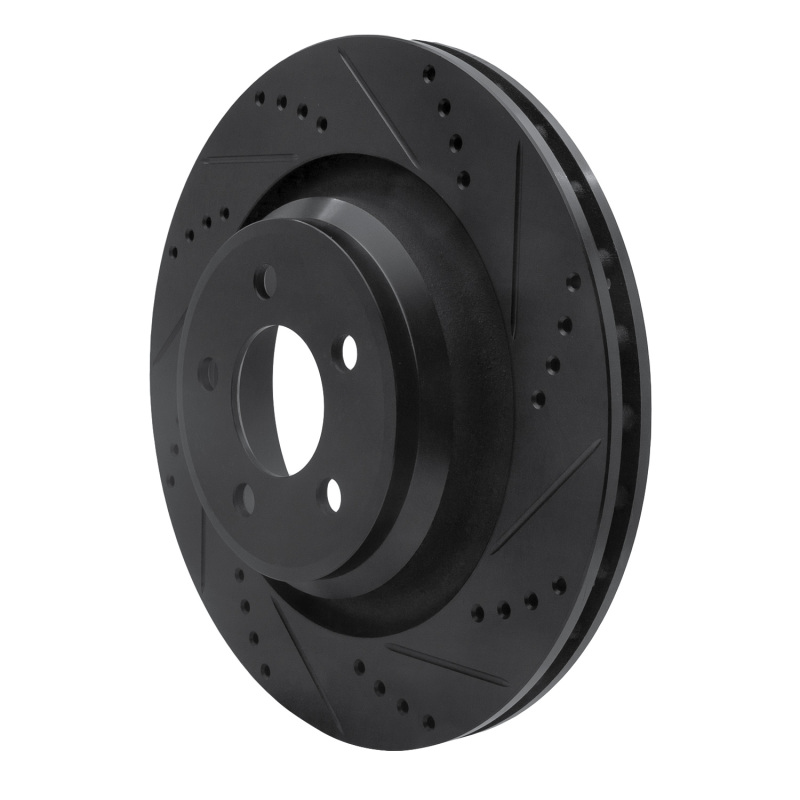 Chrysler 300 Brake Rotor (1) - Rear Right - R1 Concepts - Drilled & Slotted - Black - `05-`23